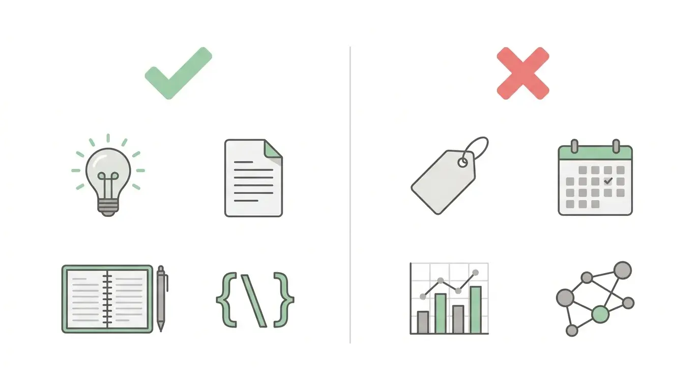 Two-column infographic: left column green checkmarks for concept explanation, plan drafting, journal review, backtest code — right column red crosses for live prices, economic calendar, chart levels, correlation awareness