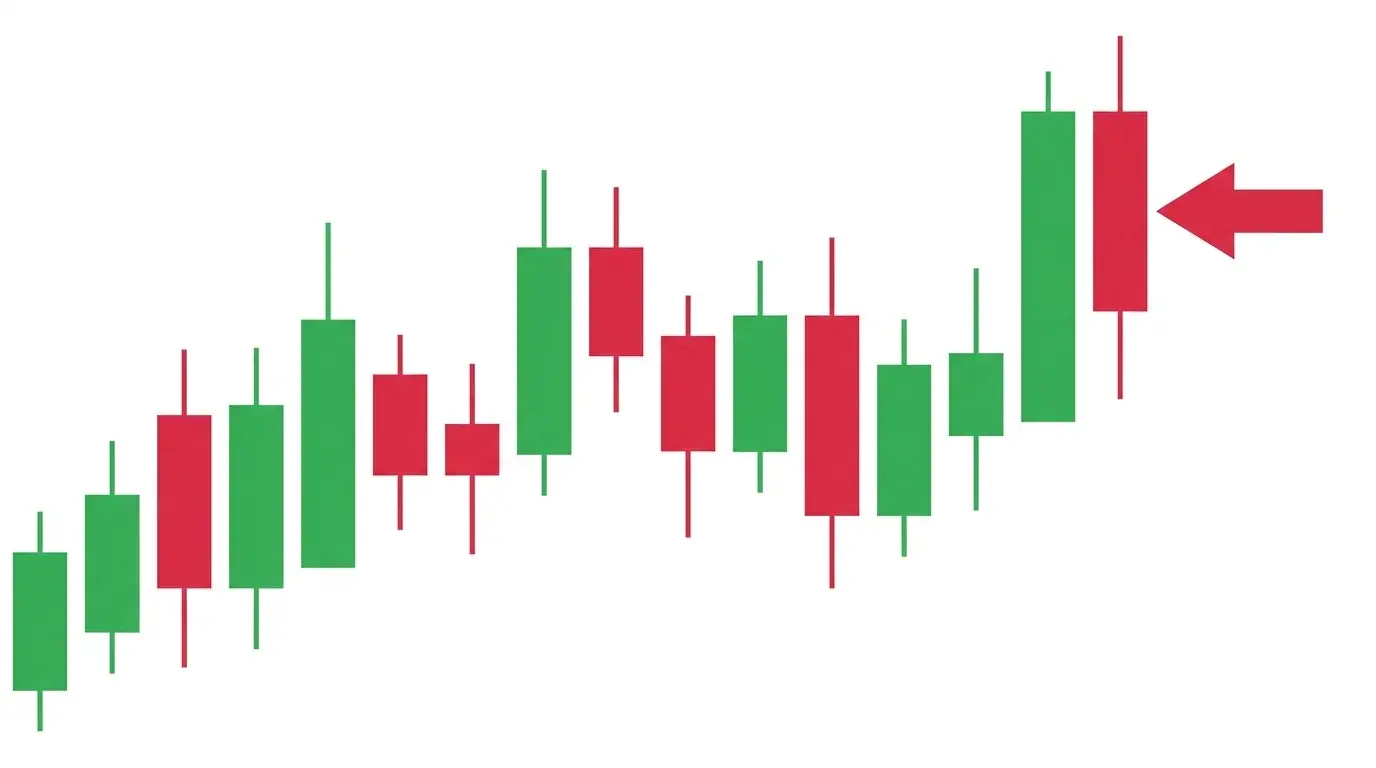 Chart diagram of a market-on-close order firing into the closing auction, with a highlighted final candle and a clock icon showing the session-close timestamp