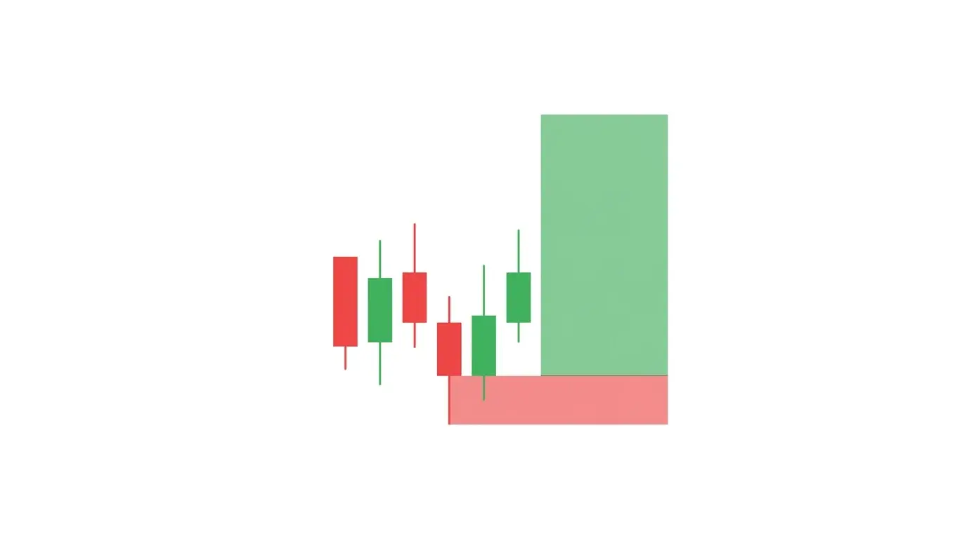 Chart diagram of a 1:3 risk reward swing trade showing an entry at a pullback in an uptrend, a red stop line below the swing low, and a green target line three times the stop distance higher at a major daily resistance