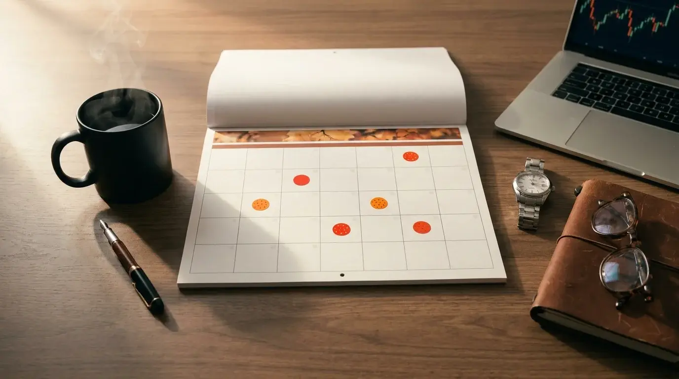Forex session times and economic calendar overlay showing London open and New York overlap windows — the high-volatility periods where AI day trading signals have the most follow-through