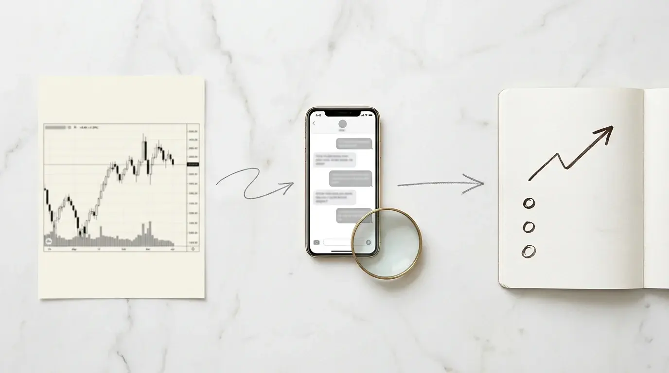 ChatGPT being used to analyse a forex chart screenshot showing the assistant generating commentary on price structure without access to live prices