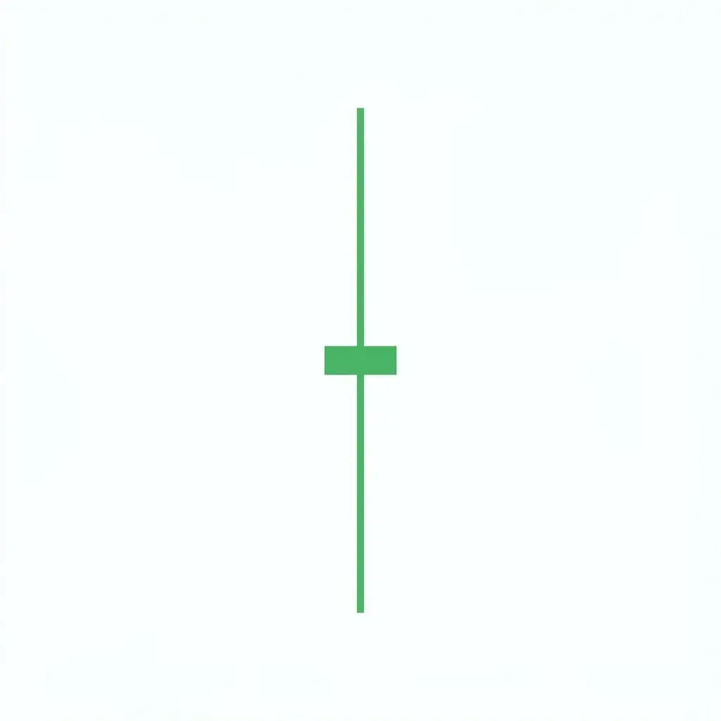 Rickshaw man doji candlestick with very long equal shadows and body positioned exactly at center showing extreme indecision