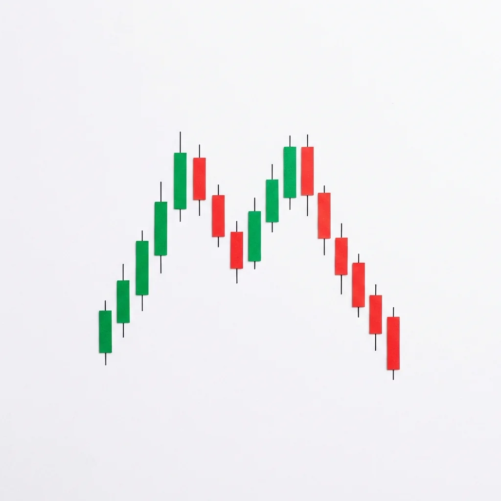 Double top bearish reversal pattern showing two equal peaks at resistance level with neckline support connecting the trough between peaks