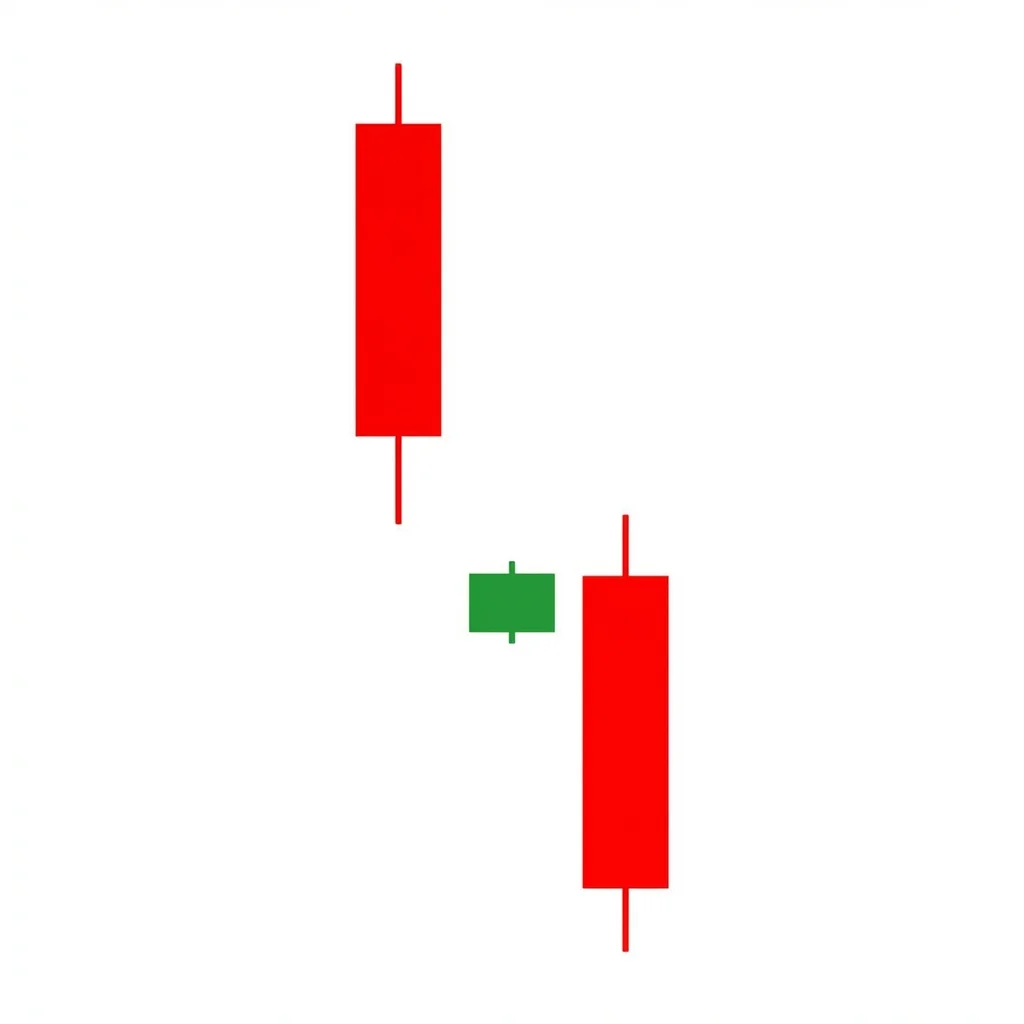 Bearish fair value gap pattern showing aggressive selling displacement with an unfilled imbalance zone between candle three high and candle one low