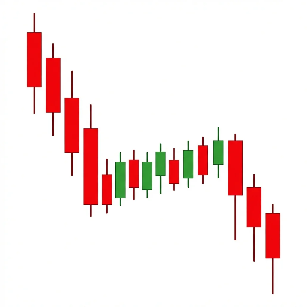 Bearish flag chart pattern showing a sharp sell-off followed by an upward-sloping parallel channel consolidation before a downside breakout