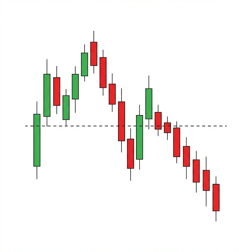 Head and shoulders neckline retest showing price breaking below neckline then retesting the broken support as resistance before continuing lower