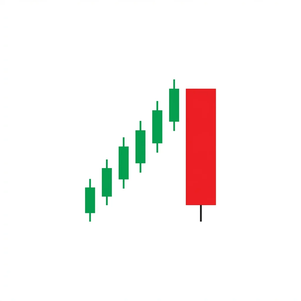 Bearish opening marubozu candlestick with no upper wick showing sellers controlled from the open with a small lower shadow