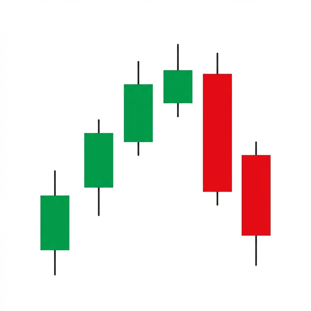 Three Outside Down bearish reversal pattern with a small bullish candle engulfed by a large bearish candle followed by a third bearish confirmation candle