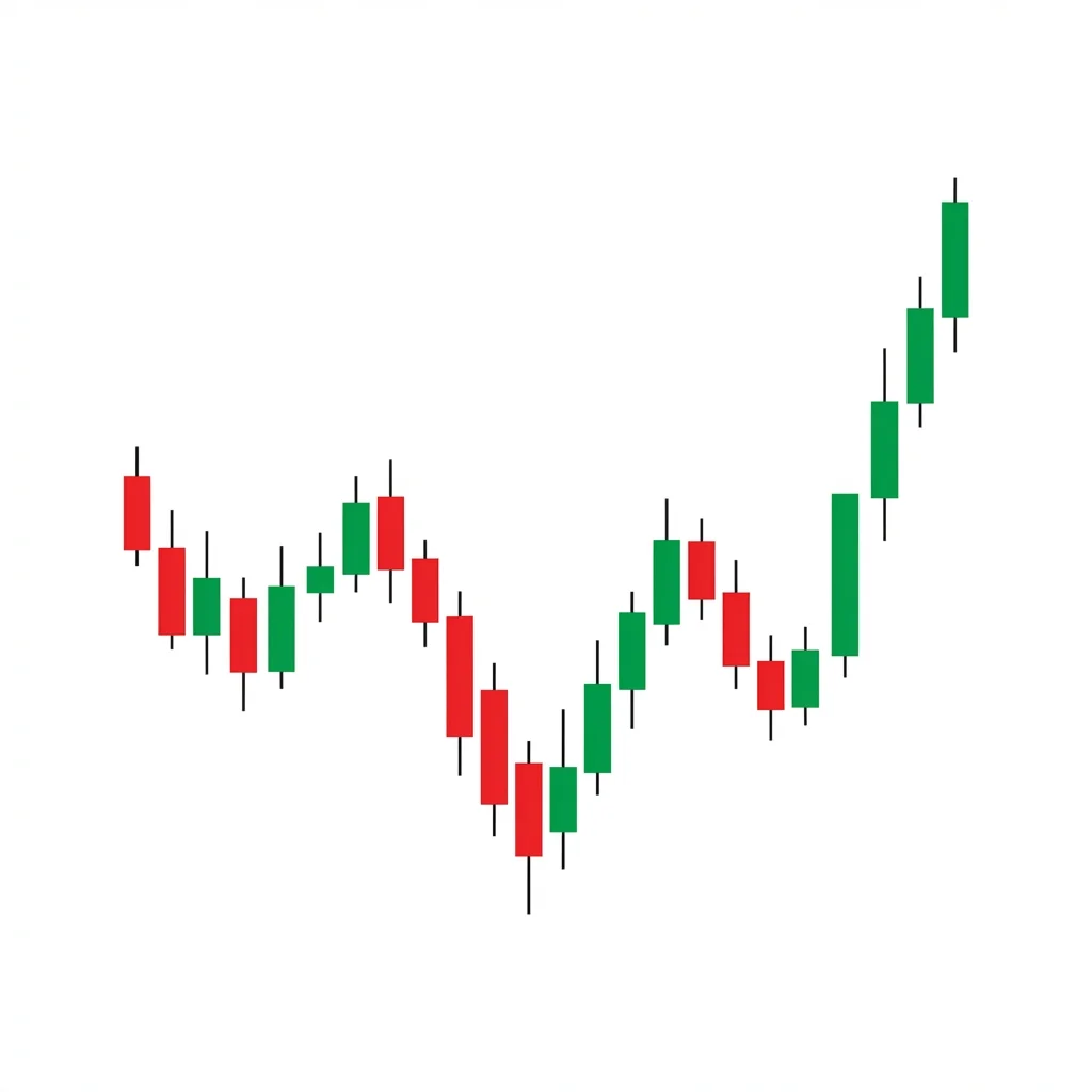 Inverse head and shoulders bullish reversal pattern with three troughs where the middle trough is deepest, neckline resistance, and upside measured move target