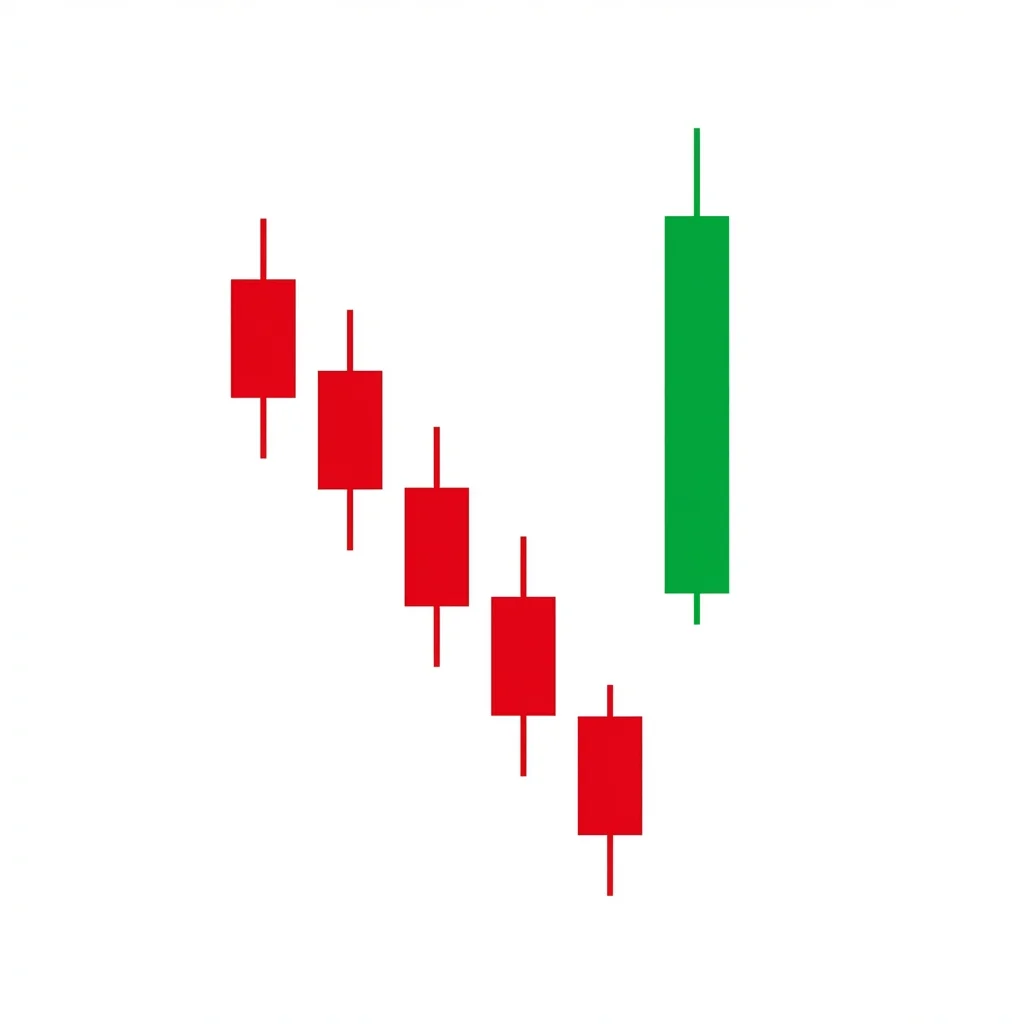 Bullish kicker candlestick pattern with a bearish candle followed by a bullish candle that gaps up above the prior open showing extreme sentiment shift