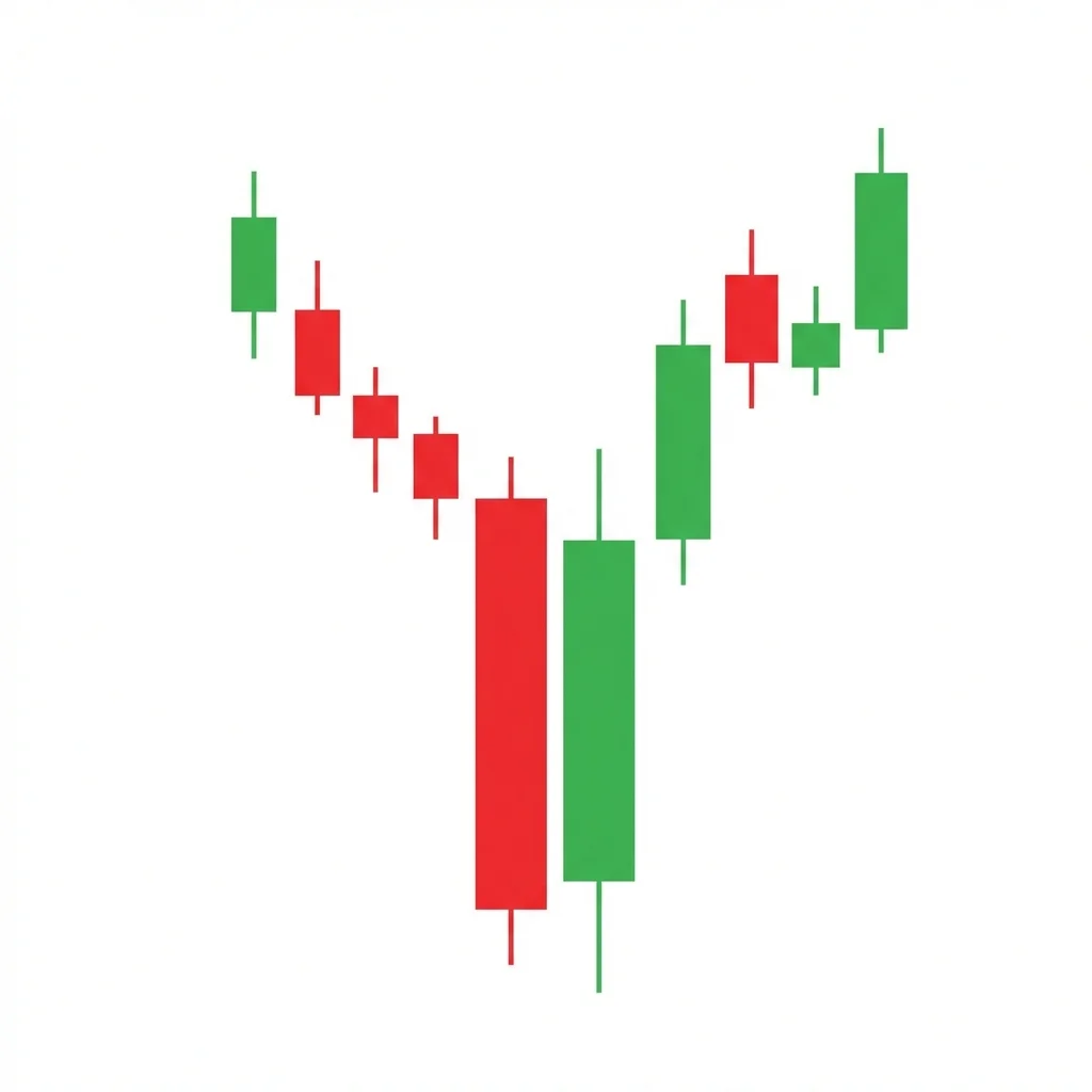 Piercing line bullish reversal pattern showing a bearish candle followed by a bullish candle that opens below the low and closes above the midpoint