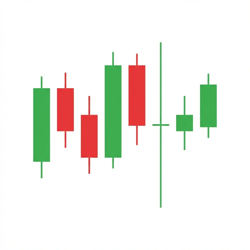 Long legged doji candlestick with extremely long upper and lower shadows showing high volatility indecision