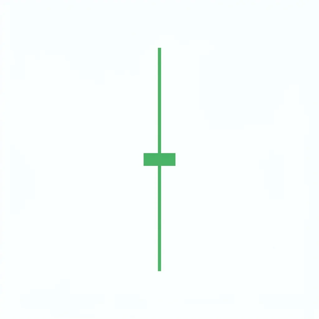 Rickshaw man doji candlestick with very long equal shadows and body positioned exactly at center showing extreme indecision