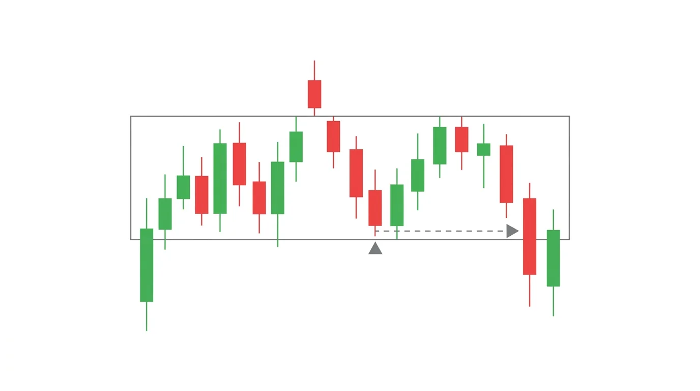 M5 chart diagram showing a clean horizontal intraday range with price fading off both the top and bottom edges for scalp entries against the boundary